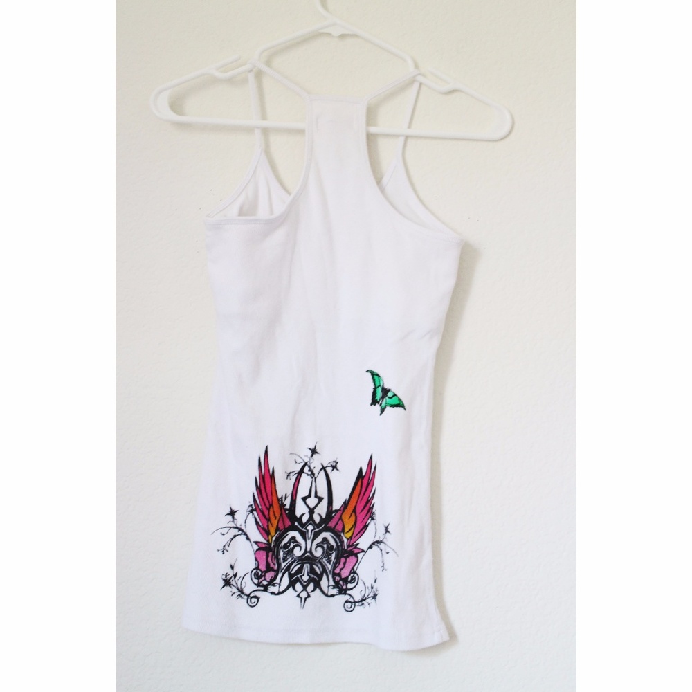 Lipsy Tatoo Jeweled Embellished Ribbed Racerback - Picture 3 of 5